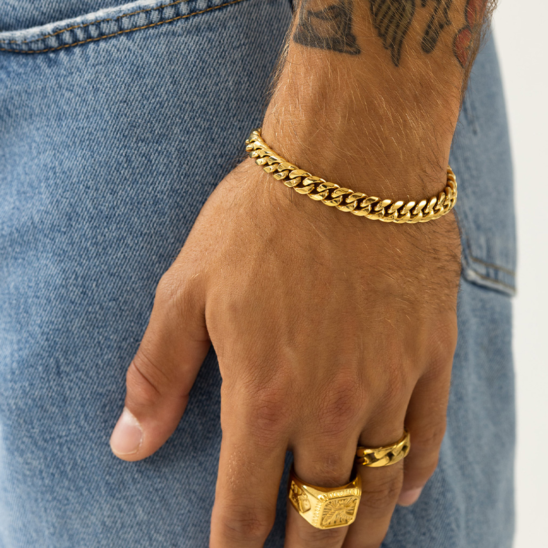 "CUBAN" ARMBAND 8MM (18K GOLD)